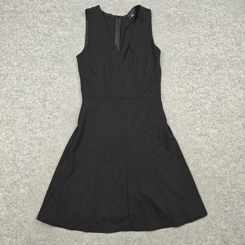 Theory Dress Womens 4 Black Darloa Idol Jersey V Neck Fit & Flare Short